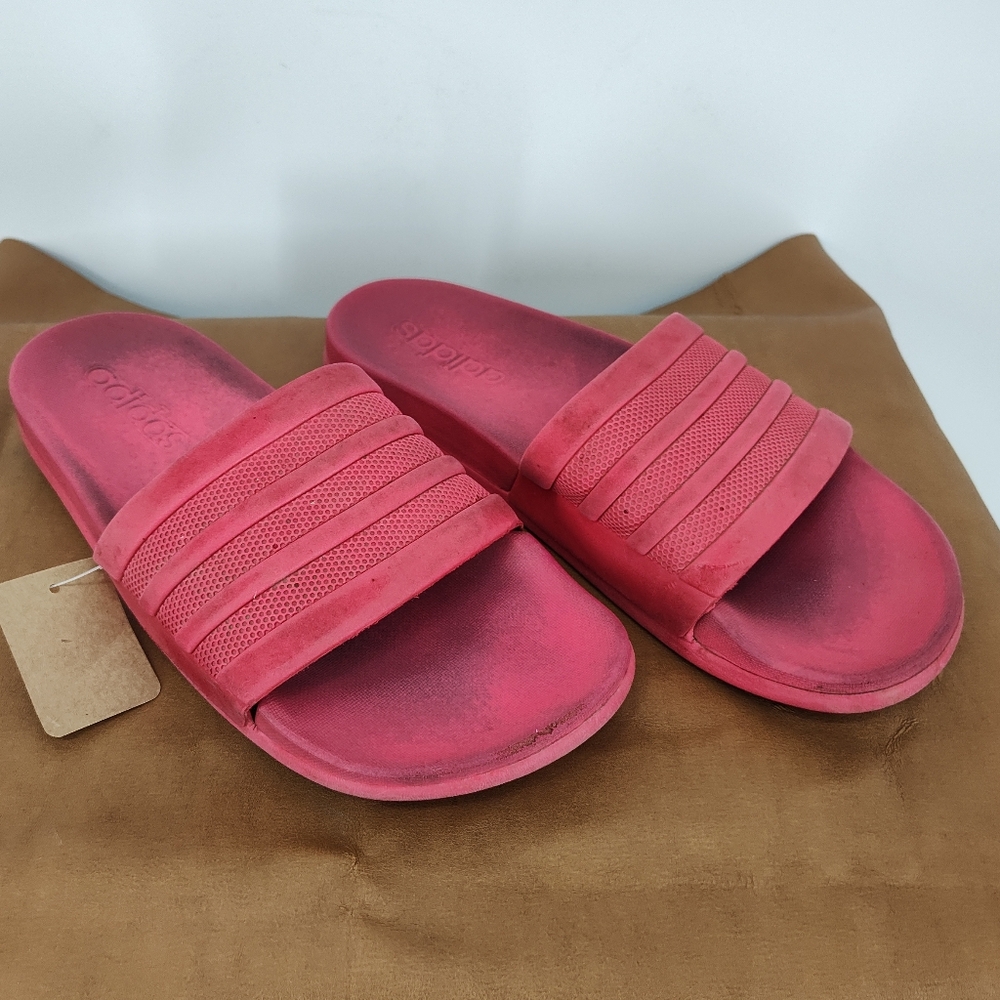 Adidas Kids Red Slide Sandals Size 6